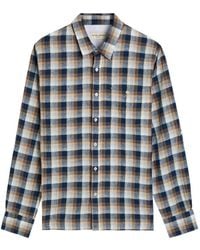 Officine Generale - Younes Checked Cotton And Linen-Blend Shirt - Lyst