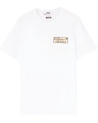 MSGM - Graphic-Print Crew-Neck T-Shirt - Lyst