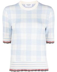 Thom Browne - Check-pattern Knitted Top - Lyst
