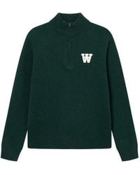 WOOD WOOD - Logo-Patch Quarter-Zip Sweater - Lyst