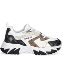 Guess - Logo-Print Panelled Sneakers - Lyst
