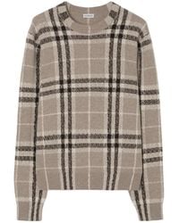 Burberry - Check Cashmere Sweater - Lyst