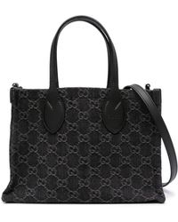 Gucci Reversible GG Medium Tote in Black Lyst