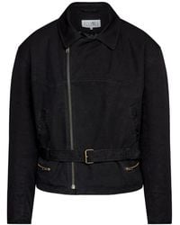 MM6 by Maison Margiela - Belted Asymmetrical-Zip Jacket - Lyst