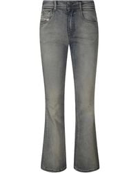 DIESEL - Embroidered Detailing Bootcut Jeans - Lyst