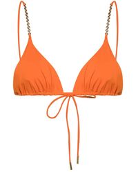 Saint Laurent - Top de bikini con diseño triangular - Lyst