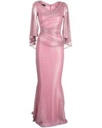 Talbot Runhof Geraffte Robe im Metallic-Look - Pink