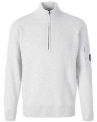 C.P. Company - Lambswool Lens Half Zip Sweater - Lyst