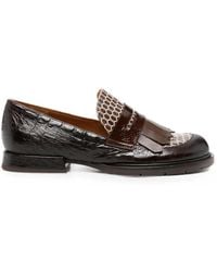 Chie Mihara - Jeluse Croc-Effect Fringed Loafers - Lyst