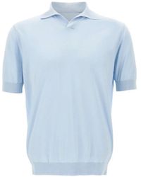 FILIPPO DE LAURENTIIS - Buttonless V-Neck Polo Shirt - Lyst