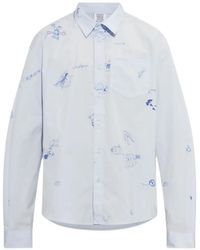 Vetements - Scribble-Print Chest-Pocket Shirt - Lyst