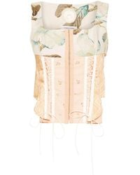 Marine Serre - Upcycled Cotton Corset Top - Lyst