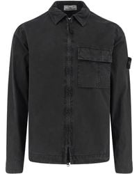 Stone Island - Flap-Pocket Logo-Patch Shirt - Lyst