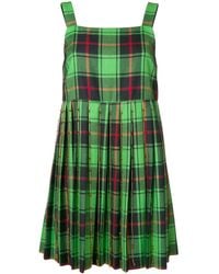 Marco De Vincenzo Tartan Flared Mini Dress - Groen