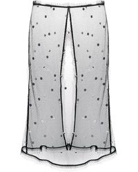 N°21 Falda a capas de tul con motivo de cristales - Negro