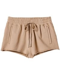 Miu Miu - Garment-Dyed Cotton Fleece Shorts - Lyst