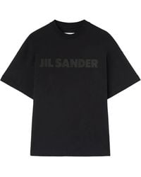 Jil Sander - Long Oversized Cotton Jersey T-Shirt With Minimalist Branding - Lyst