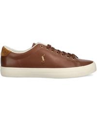 Polo Ralph Lauren - Logo-Embroidered Leather Sneakers - Lyst