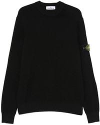 Stone Island - Logo-Patch Ribbed-Trim Sweater - Lyst