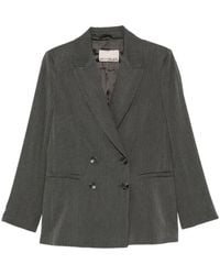 Pennyblack - Double-Breasted Herringbone-Pattern Blazer - Lyst