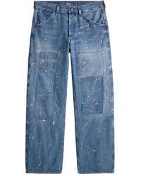 Polo Ralph Lauren - Patchwork Denim Straight-Leg Jeans - Lyst