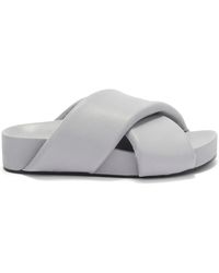 Jil Sander - Cross-Over Leather Sandals - Lyst