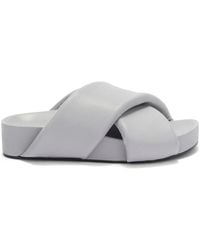 Jil Sander - Cross-Over Leather Sandals - Lyst
