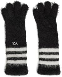 Y-3 - Gants À Logo Brodé Et Effet Brossé - Lyst