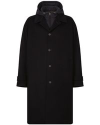 Dolce & Gabbana - Abrigo con capucha y botones - Lyst