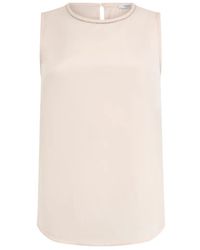 Peserico - Beaded-Trim Sleeveless Silk Top - Lyst