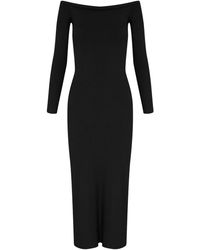 Gloria Coelho - Off-Shoulder Ribbed Midi Dress - Lyst