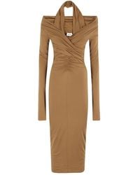 ANDAMANE - Halter-Neck Draped Dress - Lyst