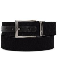 KARL LAGERFELD - Logo-Jacquard Leather-Trim Belt - Lyst