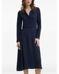 Morgan - Robe Mi-Longue À Manches Longues Boutonnée - Lyst