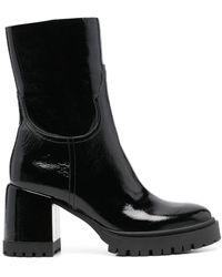 Casadei - Patent-leather Ankle Boots - Lyst