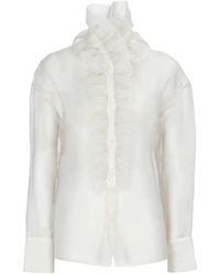 D.exterior - Ruffled Silk Shirt - Lyst