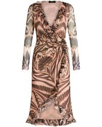 Etro - Graphic-Print Silk Dress - Lyst