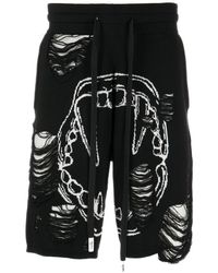 Haculla - Intarsia-Knit Distressed Track Shorts - Lyst