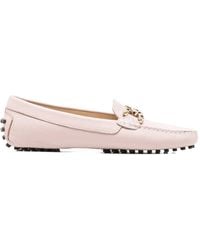 SERGIO MORETTI FIRENZE - Chain-Link Pebble-Grain Loafers - Lyst