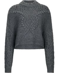 Liu Jo - Embellished Openwork-Knit Sweater - Lyst