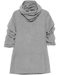 7 For All Mankind - Ruched-Sleeve Cowl-Neck Mini Dress - Lyst