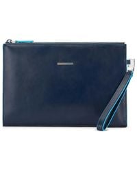Piquadro - Pochette En Cuir À Anse Poignet - Lyst