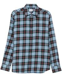 Aspesi - Camisa Fred De Franela A Cuadros - Lyst