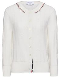 Thom Browne - Bobble Stitch Lace-Trim Cardigan - Lyst