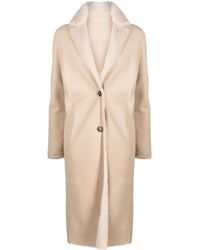 Liska - Lammmantel Button-Up Coat - Lyst