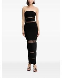 Hervé Léger - Vera Maxi-Jurk Met Doorzichtig Vlak - Lyst