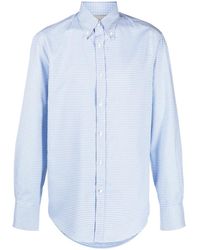Brunello Cucinelli - Check-Print Button-Down Shirt - Lyst