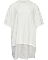 MM6 by Maison Margiela - Striped-Panel Mini T-Shirt Dress - Lyst
