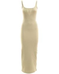 Marine Serre - Crescent Moon-Embroidered Ribbed Midi Dress - Lyst