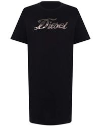 DIESEL - Logo-Print T-Shirt Dress - Lyst